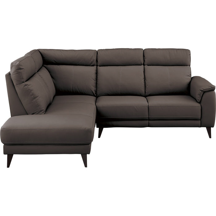 CORNER SOFA LB07 LEATHER RC DBR