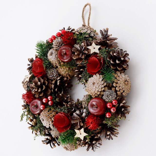 CHRISTMAS 28CM HANGING WREATH 23AFH029-28 n4LC