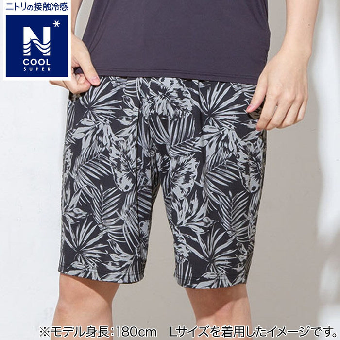 MEN'S SUPER COOL KNEE LENGTH ROOM PANTS LEAF BK M