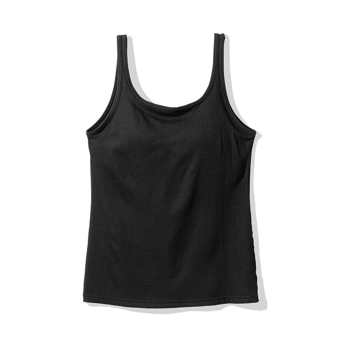 WOMEN'S SUPERCOOL RIBBED TANK TOP WITH BUILT-IN CUP BKL