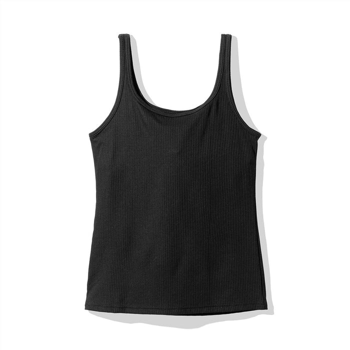 WOMEN'S SUPERCOOL RIBBED TANK TOP WITH BUILT-IN CUP BKL