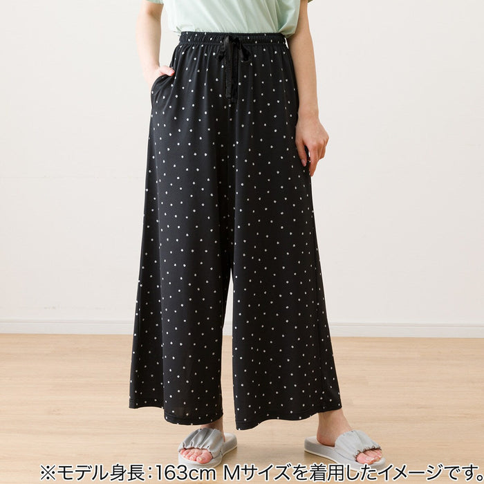 WOMEN'S  COOL LONG LENGTH ROOM PANTS, DOT PATTERN M