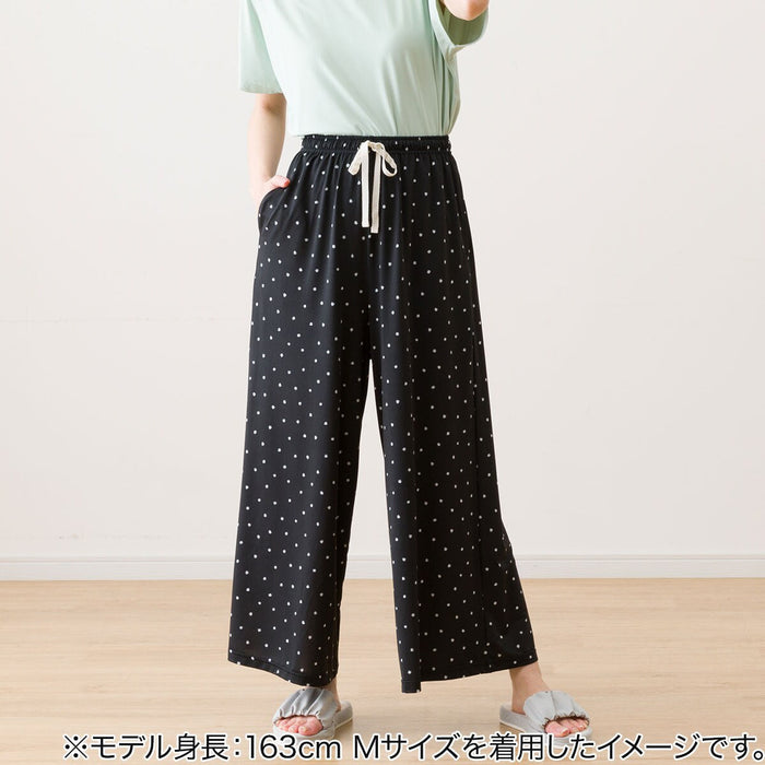 WOMEN'S  COOL LONG LENGTH ROOM PANTS, DOT PATTERN L