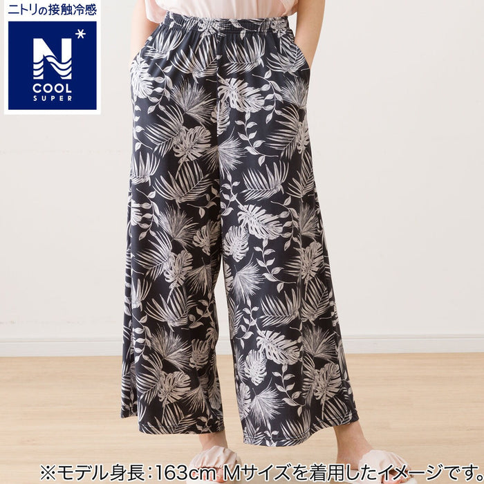 WOMEN'S COOL LONG LENGTH ROOM PANTS LEAF PATTERN L