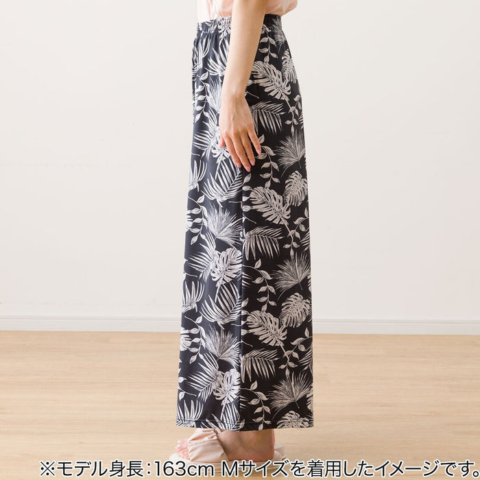 WOMEN'S COOL LONG LENGTH ROOM PANTS LEAF PATTERN L