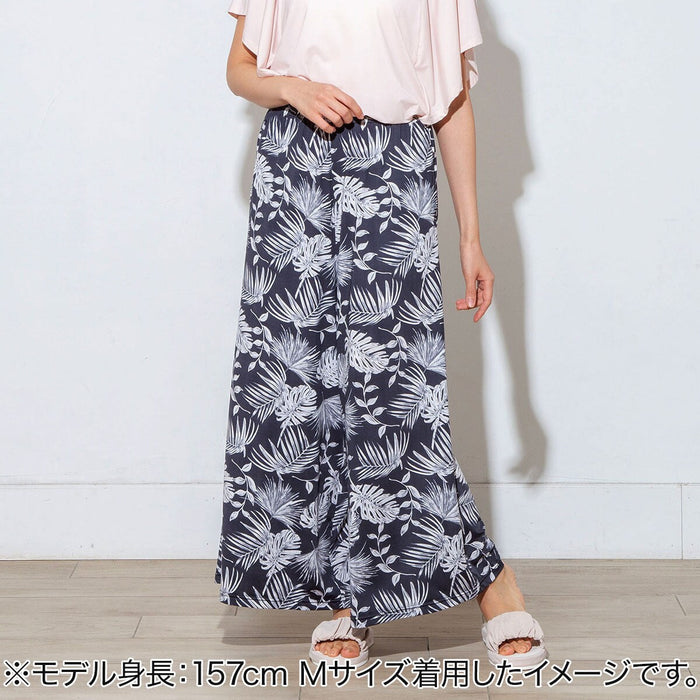 WOMEN'S COOL LONG LENGTH ROOM PANTS LEAF PATTERN L