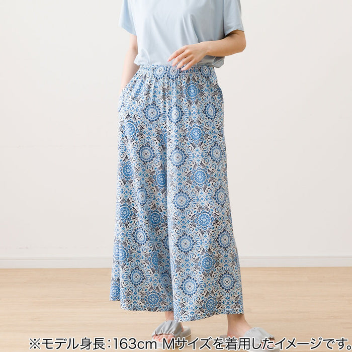 WOMEN'S COOL LONG LENGTH ROOM PANTS TILE PATTERN LL