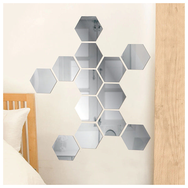 STICKER MIRROR HEXA 4P SI