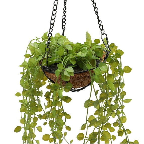 HEART SHAPE LEAVES IN HANGING METAL BOWL