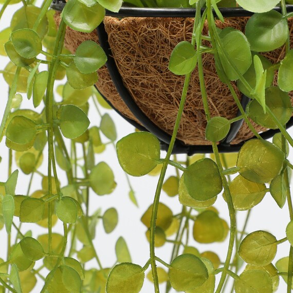 HEART SHAPE LEAVES IN HANGING METAL BOWL