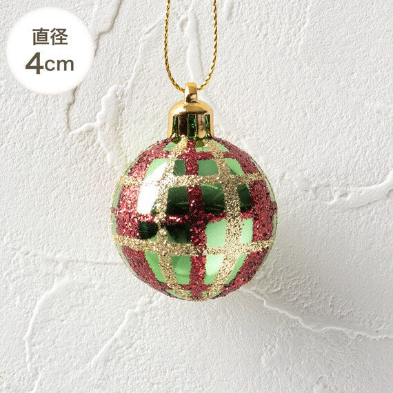 CHRISTMAS ORNAMENTS 30P RED&GREEN MIX n2ST