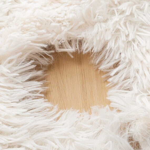 CHRISTMAS TREE SKIRT FAKE FUR WHITE M-SIZE nHN