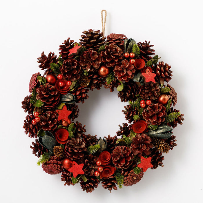 CHRISTMAS 39CM HANGING WREATH JY4218-39