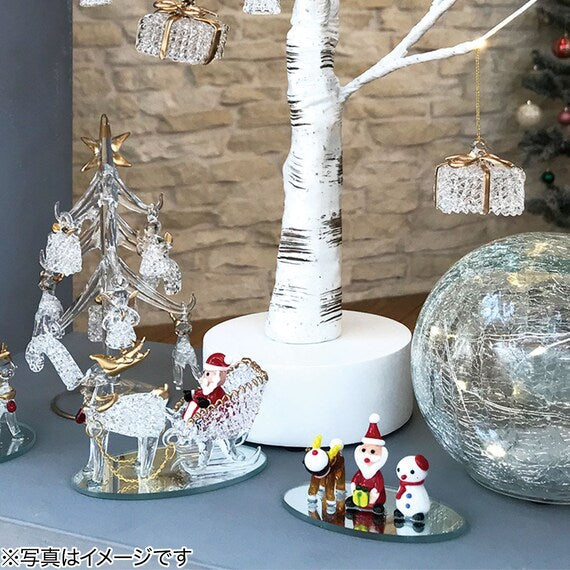 GLASS TRAY ORNAMENT SANTA RW-G65