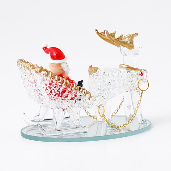 GLASS TRAY ORNAMENT SANTA RW-G65