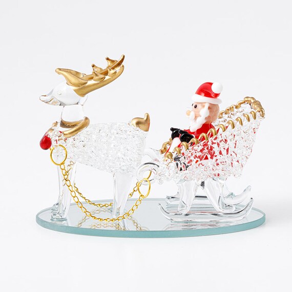 GLASS TRAY ORNAMENT SANTA RW-G65