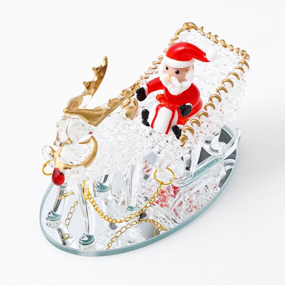 GLASS TRAY ORNAMENT SANTA RW-G65