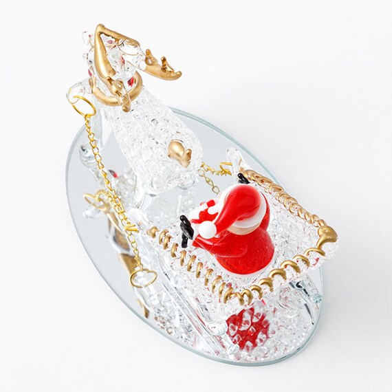 GLASS TRAY ORNAMENT SANTA RW-G65