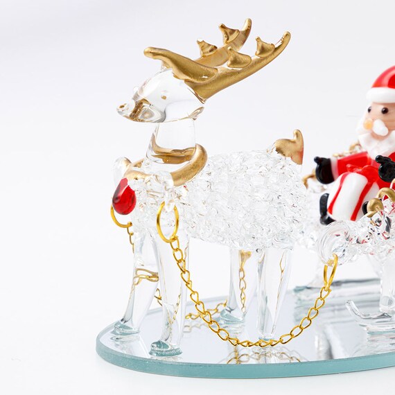 GLASS TRAY ORNAMENT SANTA RW-G65