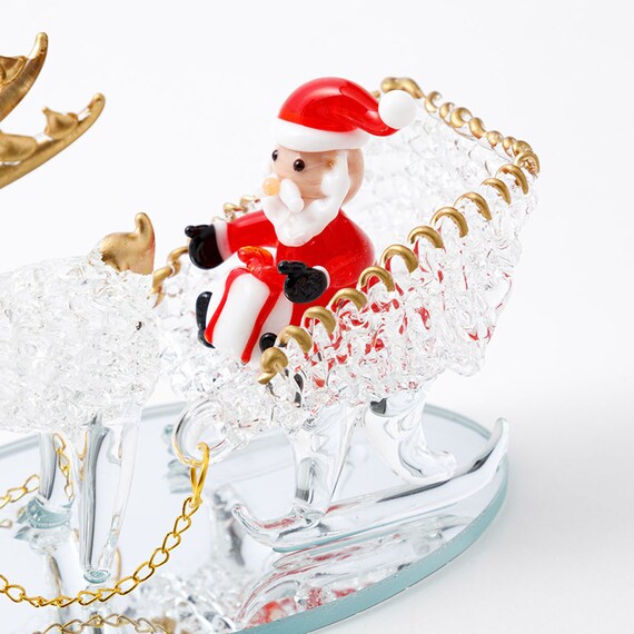 GLASS TRAY ORNAMENT SANTA RW-G65