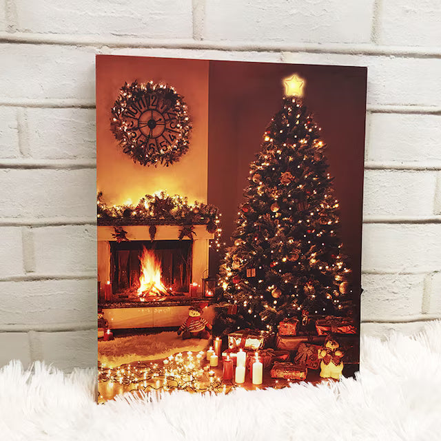 CHRISTMAS LED POSTER FIREPLACE/TREE n3ZF