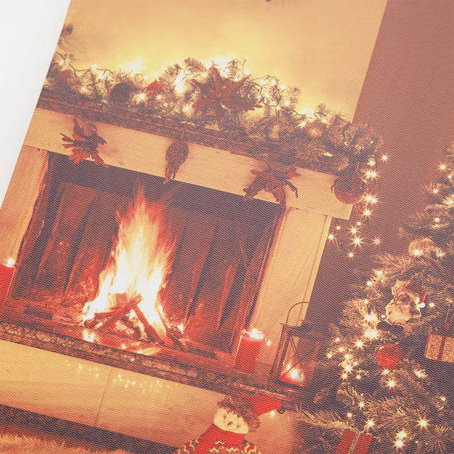 CHRISTMAS LED POSTER FIREPLACE/TREE n3ZF