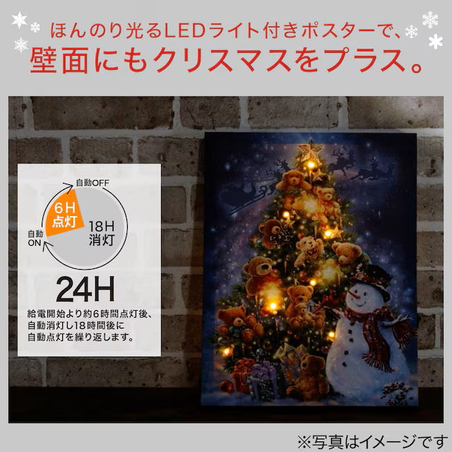 CHRISTMAS LED POSTER SNOWMAN/TREE n3ZF