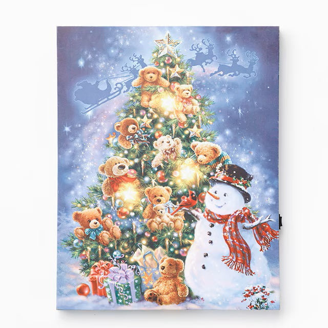 CHRISTMAS LED POSTER SNOWMAN/TREE n3ZF