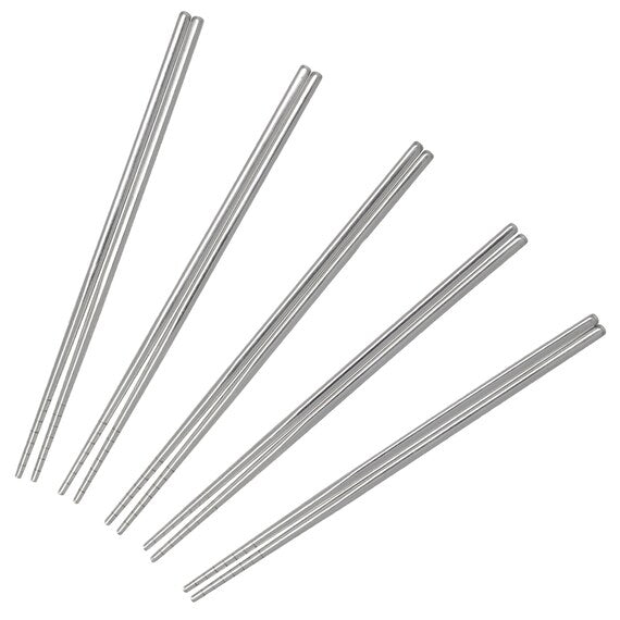 STAINLESS HOLLOW CHOPSTICKS 5SET SN037