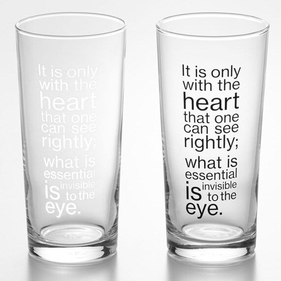 GLASS TUMBLER 2P SET LETTERED 435ML