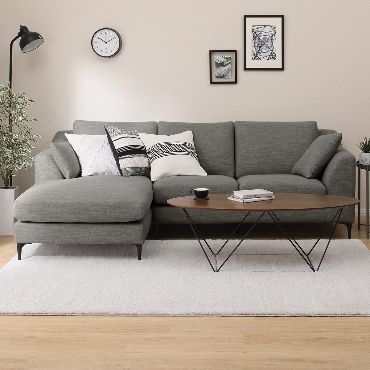 L SHAPE SOFA N-POCKET A15 DR-GY-R